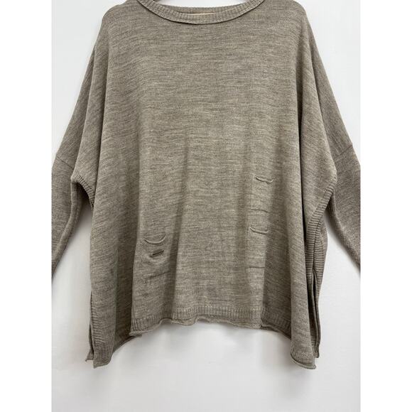 MERSEA Catalina Boxy Oversized Side Vents Neutral Lagenlook Driftwood Sweater OS - Picture 10 of 14